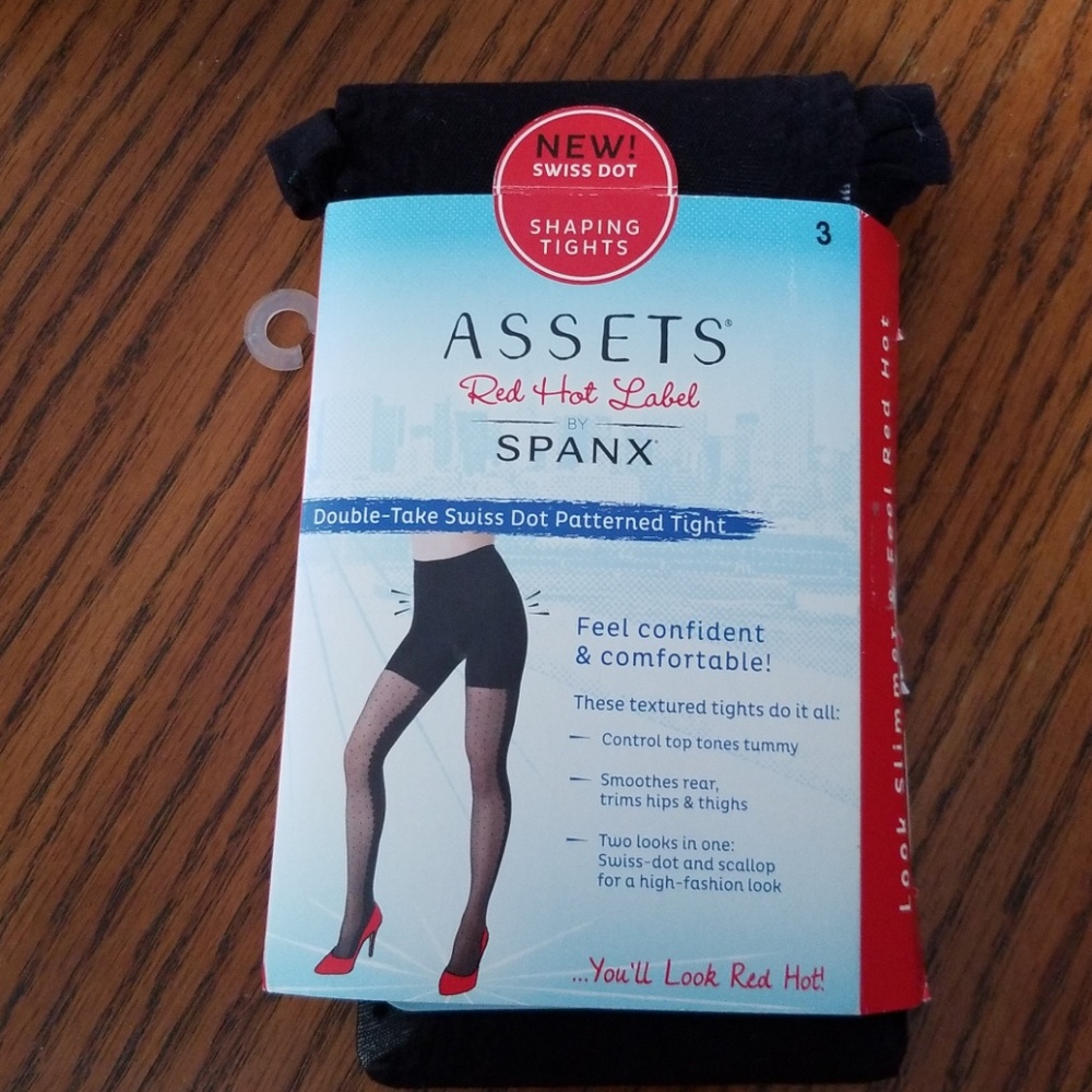 New Spanx Swiss Dot Tight size 3 Large black